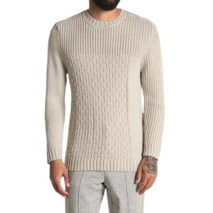 Baldwin Mens Tierney Crew Neck 100% Wool Sweater White Size XX-Large